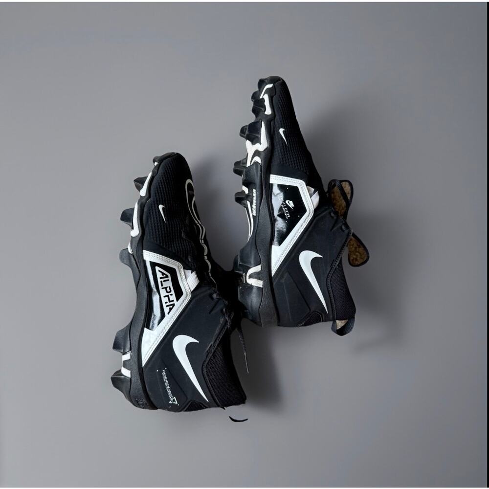 Nike Alpha Menace Football Cleats Black White Mens Size 10.5 CV0584-001 - Picture 2 of 5